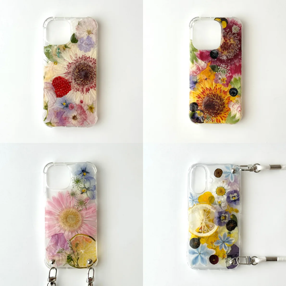 押し花のスマホケース